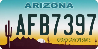AZ license plate AFB7397