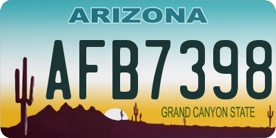 AZ license plate AFB7398