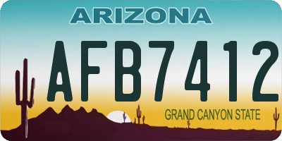 AZ license plate AFB7412