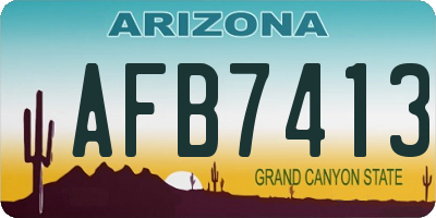AZ license plate AFB7413