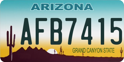AZ license plate AFB7415