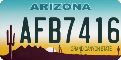 AZ license plate AFB7416