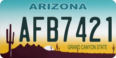 AZ license plate AFB7421