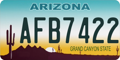 AZ license plate AFB7422