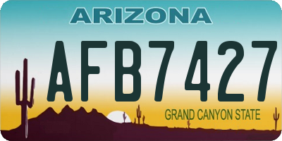 AZ license plate AFB7427