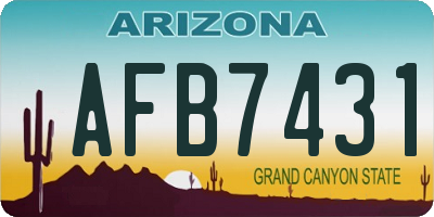 AZ license plate AFB7431