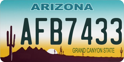 AZ license plate AFB7433