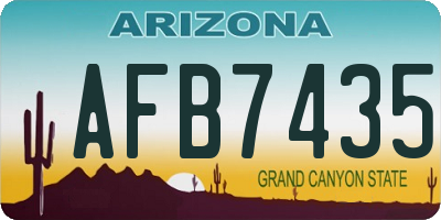 AZ license plate AFB7435