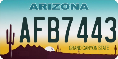 AZ license plate AFB7443