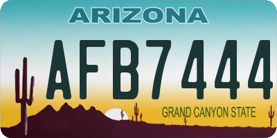 AZ license plate AFB7444