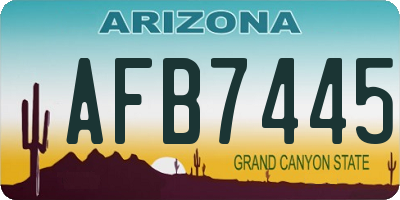 AZ license plate AFB7445