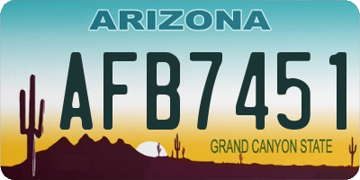 AZ license plate AFB7451