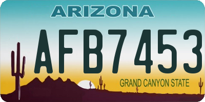 AZ license plate AFB7453