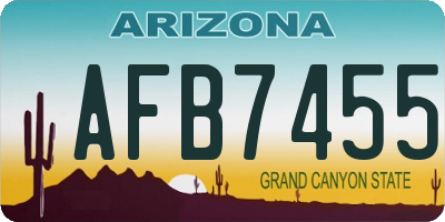AZ license plate AFB7455