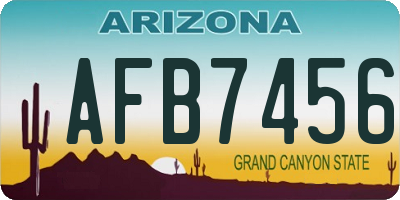 AZ license plate AFB7456