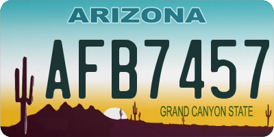 AZ license plate AFB7457