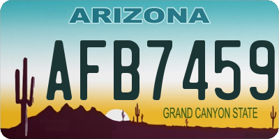 AZ license plate AFB7459