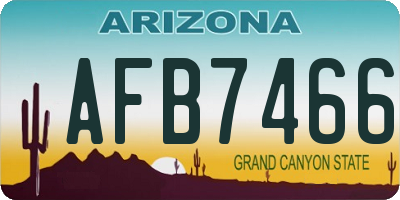AZ license plate AFB7466