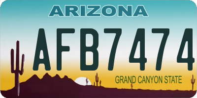 AZ license plate AFB7474
