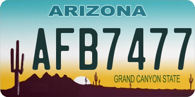 AZ license plate AFB7477