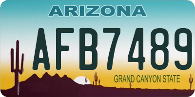 AZ license plate AFB7489
