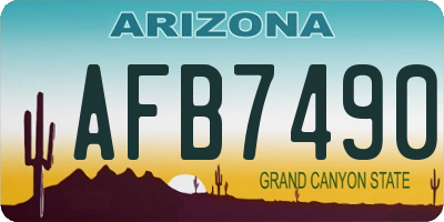 AZ license plate AFB7490