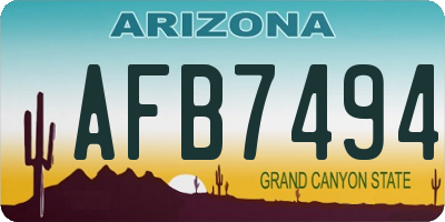 AZ license plate AFB7494