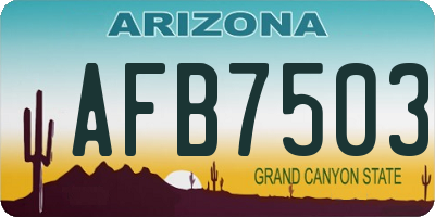 AZ license plate AFB7503