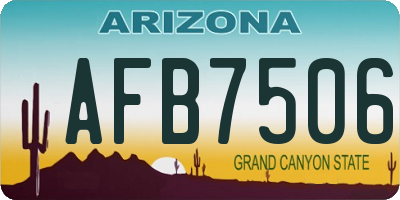 AZ license plate AFB7506