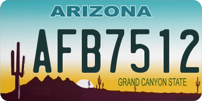 AZ license plate AFB7512