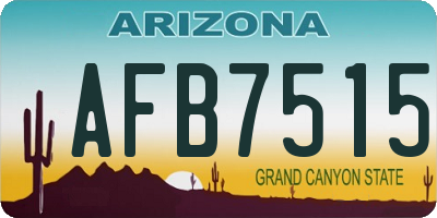AZ license plate AFB7515