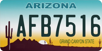 AZ license plate AFB7516