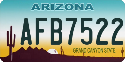AZ license plate AFB7522