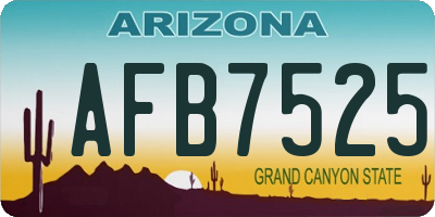 AZ license plate AFB7525