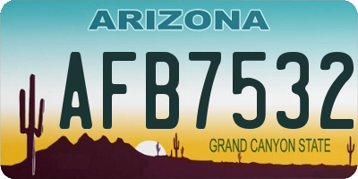 AZ license plate AFB7532