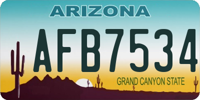 AZ license plate AFB7534