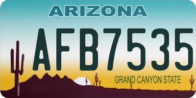 AZ license plate AFB7535