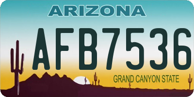 AZ license plate AFB7536