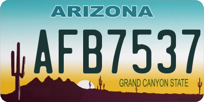 AZ license plate AFB7537