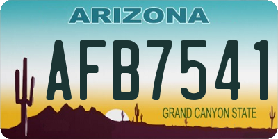 AZ license plate AFB7541