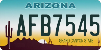 AZ license plate AFB7545