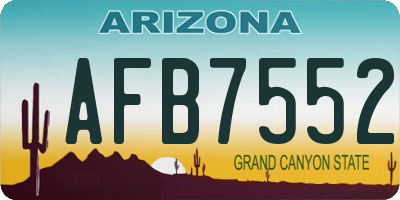 AZ license plate AFB7552
