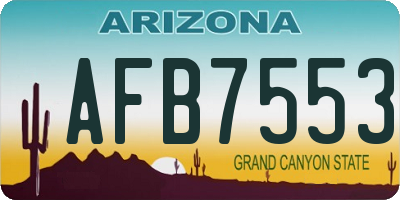 AZ license plate AFB7553