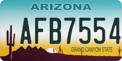 AZ license plate AFB7554
