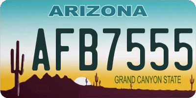 AZ license plate AFB7555