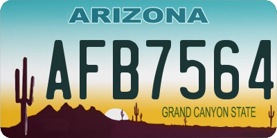 AZ license plate AFB7564