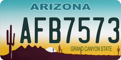 AZ license plate AFB7573