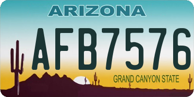 AZ license plate AFB7576