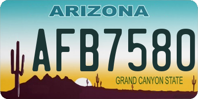 AZ license plate AFB7580