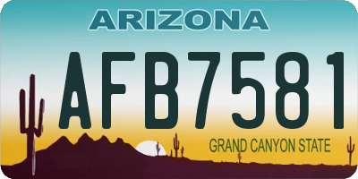 AZ license plate AFB7581